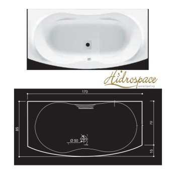 AFRODITE 170 X 70 /85 VASCA DA BAGNO RETTANGOLARE IDROMASSAGGIO DUE POSTI 