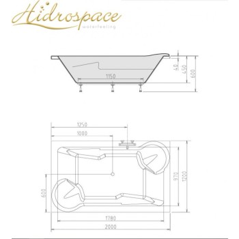 FLIPPER DUO 200 X 120 VASCA DA BAGNO IDROMASSAGGIO CON SEDUTE 