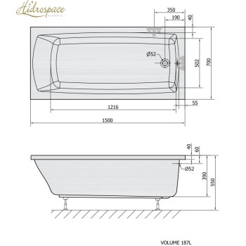 PRATIKA 70 x 120-130-140-150 IDROMASSAGGIO VASCA DA BAGNO RETTANGOLARE 